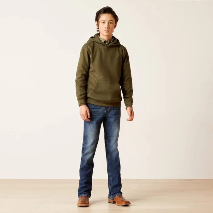 Jackets and Vests Kids Ariat Faded Hoodie Brine Olive Jackets and Vests Kids Ariat Faded Hoodie Brine Olive