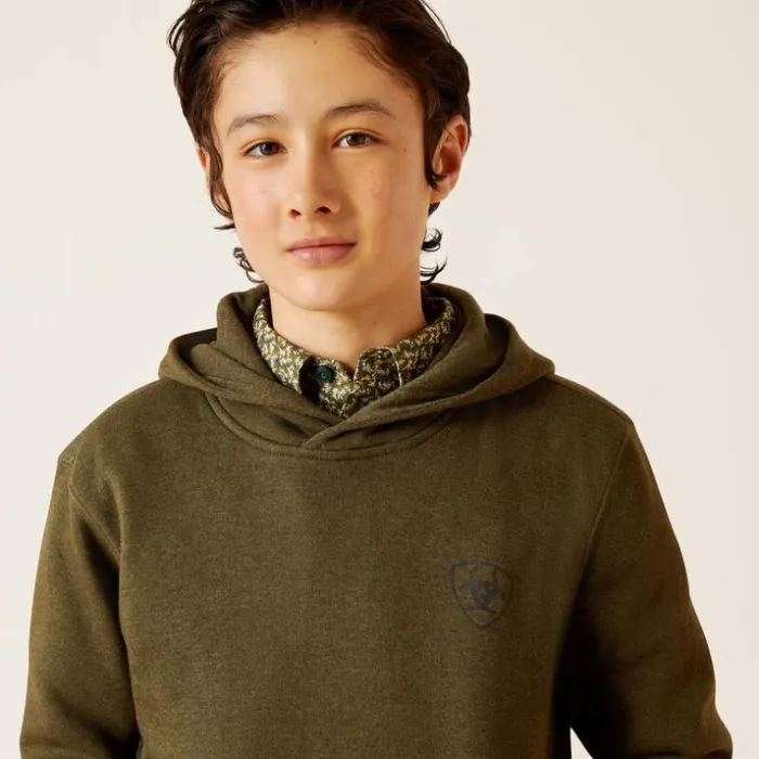 Jackets and Vests Kids Ariat Faded Hoodie Brine Olive Jackets and Vests Kids Ariat Faded Hoodie Brine Olive