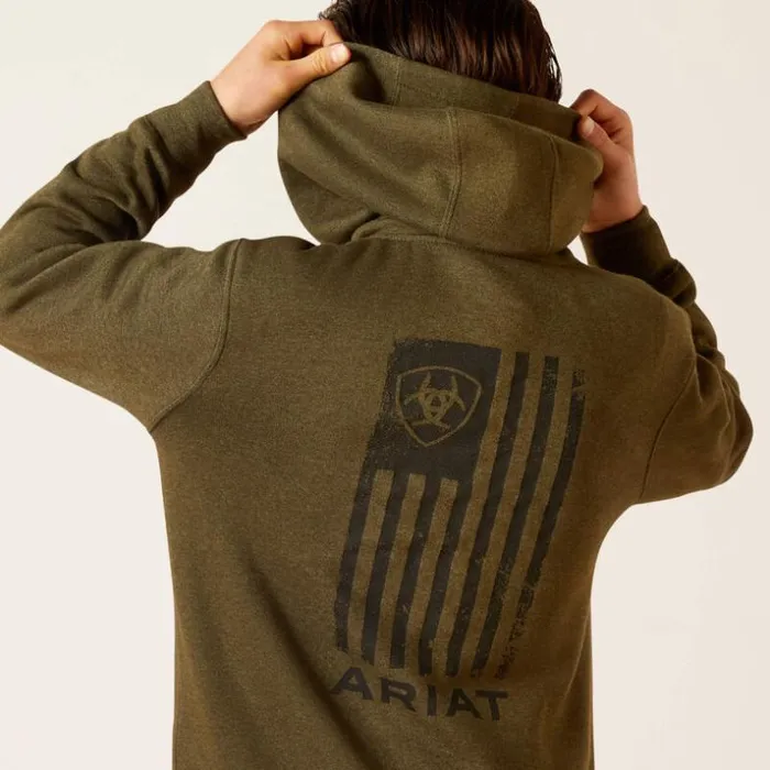 Jackets and Vests Kids Ariat Faded Hoodie Brine Olive Jackets and Vests Kids Ariat Faded Hoodie Brine Olive