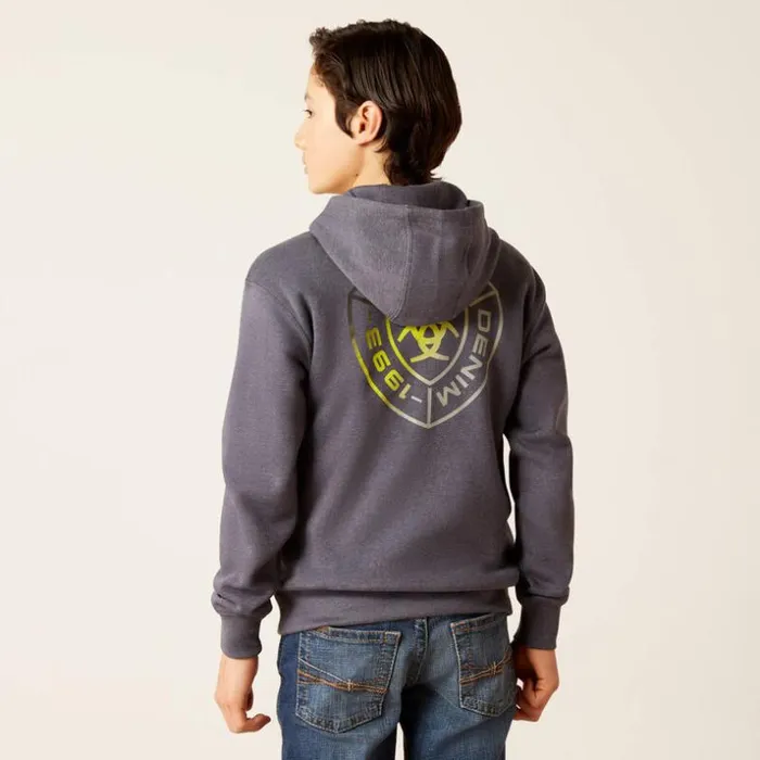 Jackets and Vests Kids Ariat Gradient Badge Hoodie Odyssey Gray Heather