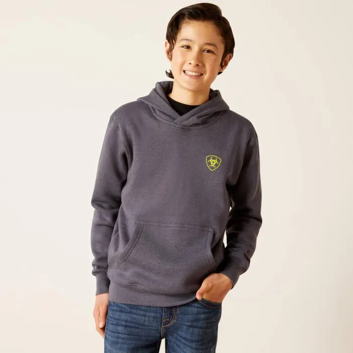Jackets and Vests Kids Ariat Gradient Badge Hoodie Odyssey Gray Heather Jackets and Vests Kids Ariat Gradient Badge Hoodie Odyssey Gray Heather