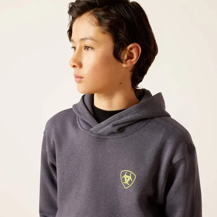 Jackets and Vests Kids Ariat Gradient Badge Hoodie Odyssey Gray Heather Jackets and Vests Kids Ariat Gradient Badge Hoodie Odyssey Gray Heather