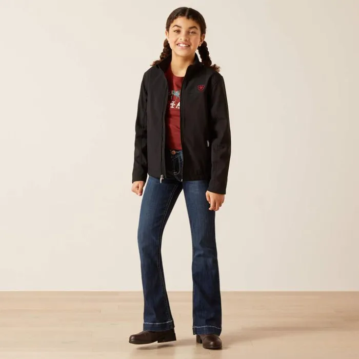 Jackets and Vests Kids Ariat New Team Softshell Brand Jacket Mex Black