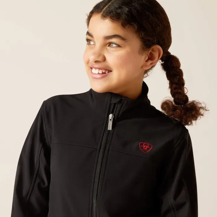 Jackets and Vests Kids Ariat New Team Softshell Brand Jacket Mex Black