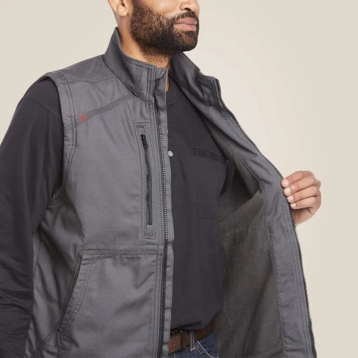 Jackets and Vests Men Ariat FR DuraLight Stretch Canvas Vest Iron Gray Jackets and Vests Men Ariat FR DuraLight Stretch Canvas Vest Iron Gray