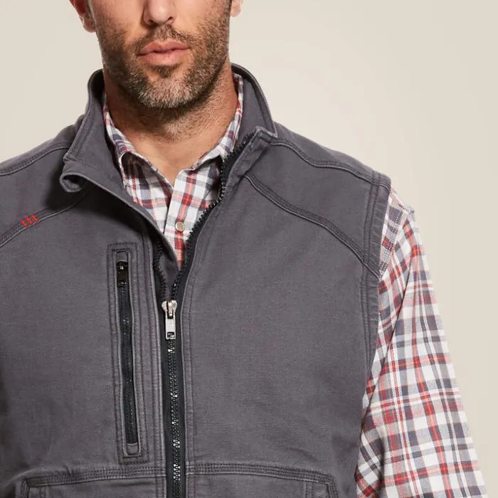 Jackets and Vests Men Ariat FR DuraLight Stretch Canvas Vest Iron Gray Jackets and Vests Men Ariat FR DuraLight Stretch Canvas Vest Iron Gray