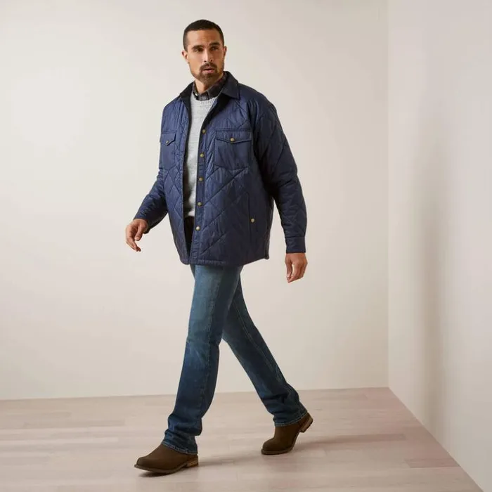 Jackets and Vests Men Ariat Stinson Shirt Jacket Navy