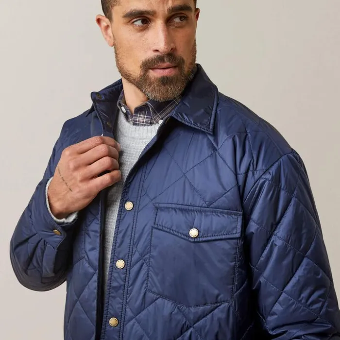 Jackets and Vests Men Ariat Stinson Shirt Jacket Navy