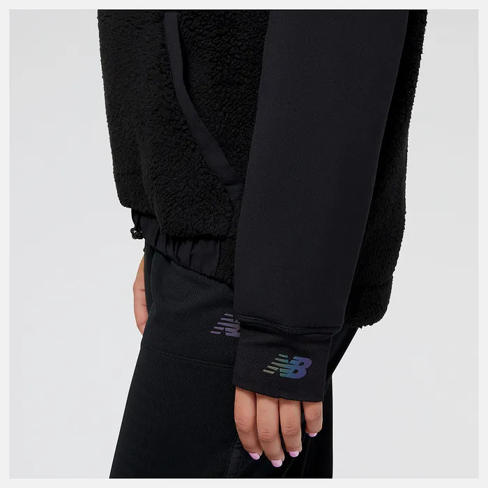 Jackets and Vests New Balance Women Q Speed Sherpa Pullover BLACK