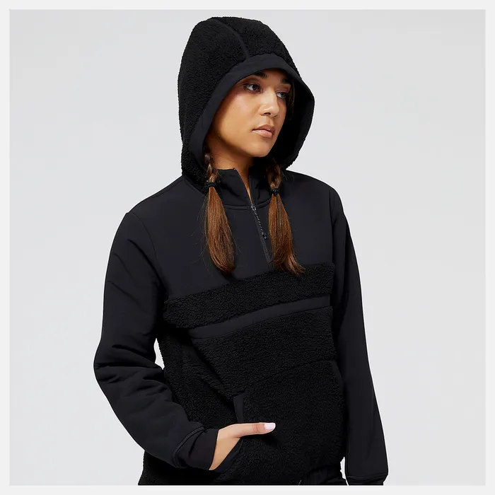 Jackets and Vests New Balance Women Q Speed Sherpa Pullover BLACK