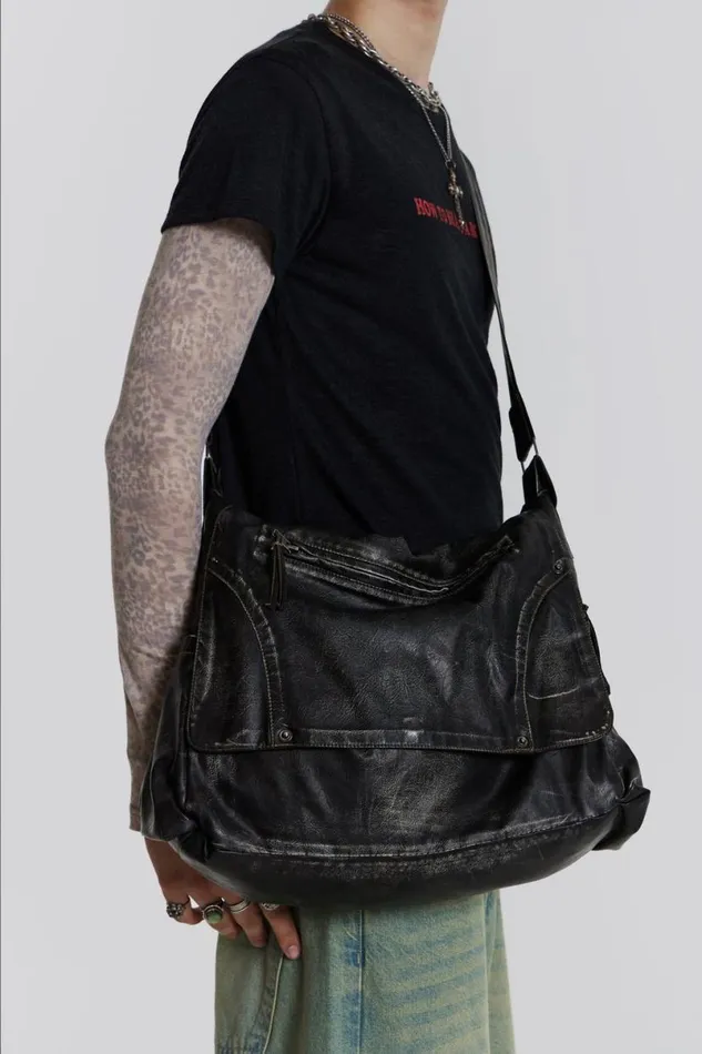 Jaded London Accessories Men Ash Messenger Bag Black