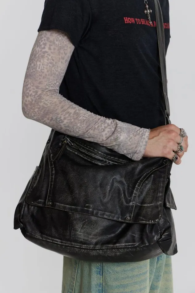 Jaded London Accessories Men Ash Messenger Bag Black