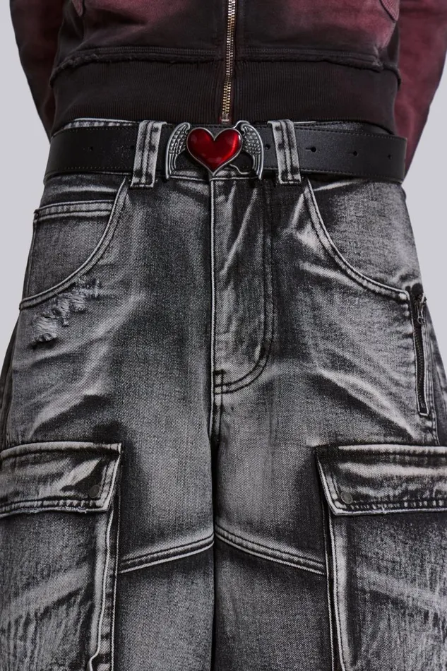 Jaded London Accessories Men Black Cupid Belt Black
