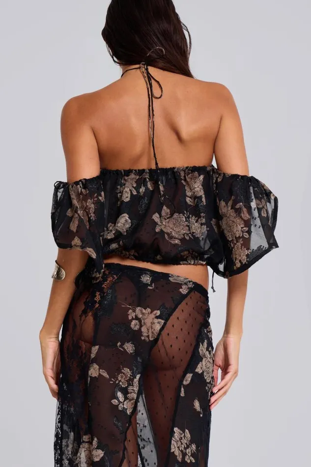 Jaded London Bandeau Tops Women Seraph Off Shoulder Top Black