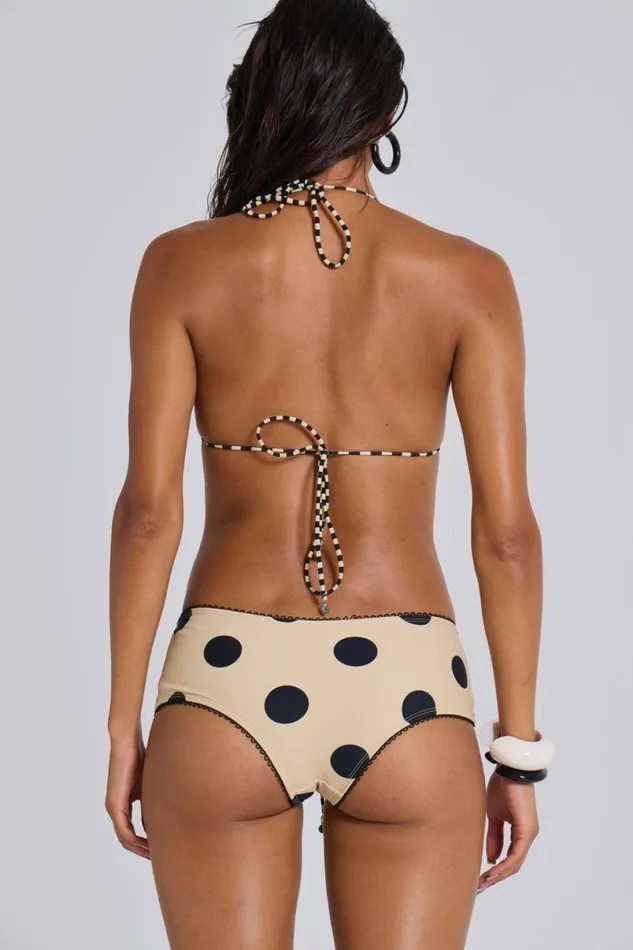 Jaded London Bikini Bottoms Women Lola Mini Short Bikini Bottoms In Polkadot Stripe Polkadot
