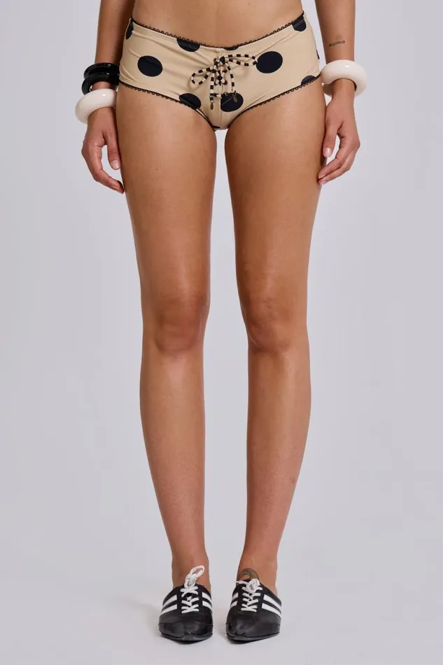 Jaded London Bikini Bottoms Women Lola Mini Short Bikini Bottoms In Polkadot Stripe Polkadot