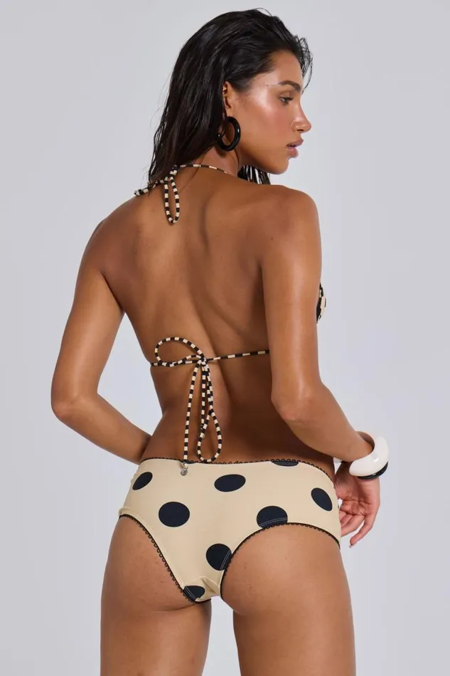 Jaded London Bikini Bottoms Women Lola Mini Short Bikini Bottoms In Polkadot Stripe Polkadot