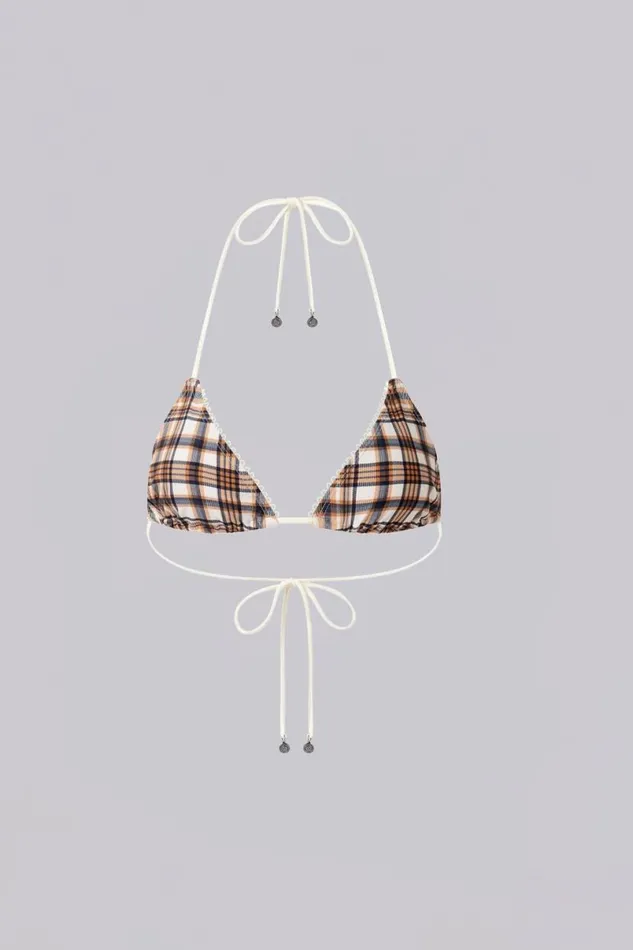 Jaded London Bikini Tops Women Checked In Triangle Bikini Top Multi
