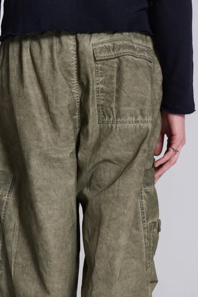 Jaded London Cargo Pants Men Khaki Oil Wash Parachute Pants Khaki