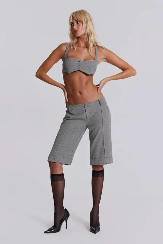 Jaded London CoOrds Women Elara Tailored Shorts Grey