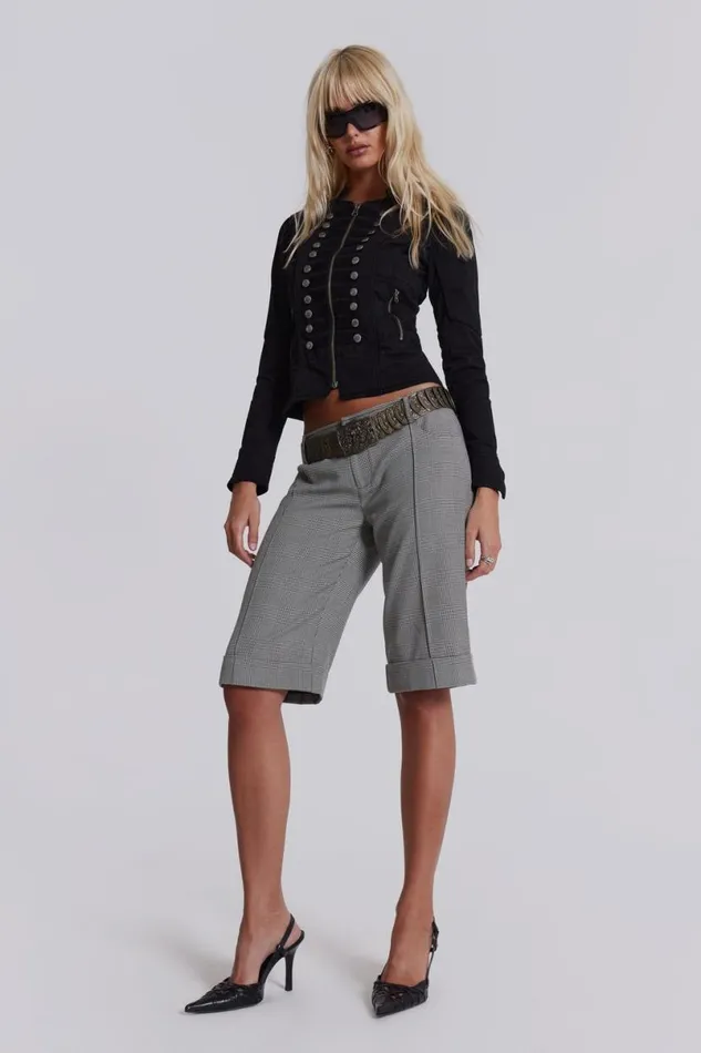 Jaded London CoOrds Women Elara Tailored Shorts Grey