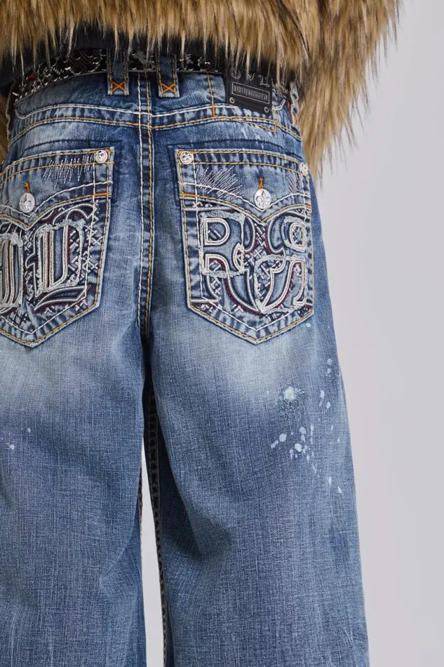 Jaded London Colossus Jeans Men Rock Revival Axel Colossus Jeans Blue