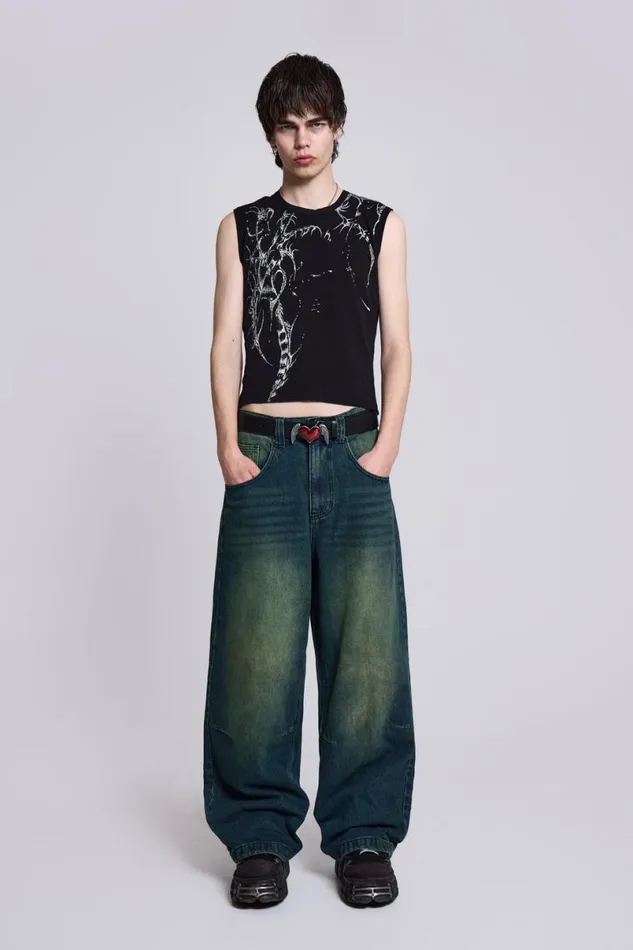 Jaded London Colossus Jeans Men Sandblast Blue Wash Colossus Fit Jeans Blue