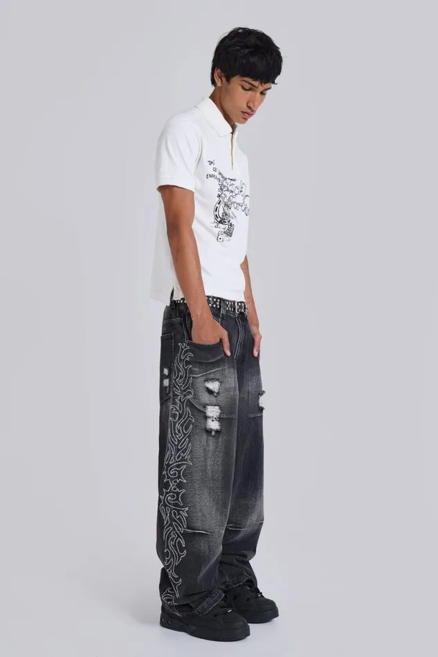Jaded London Colossus Jeans MenUnisex Crystalline Colossus Jeans Grey