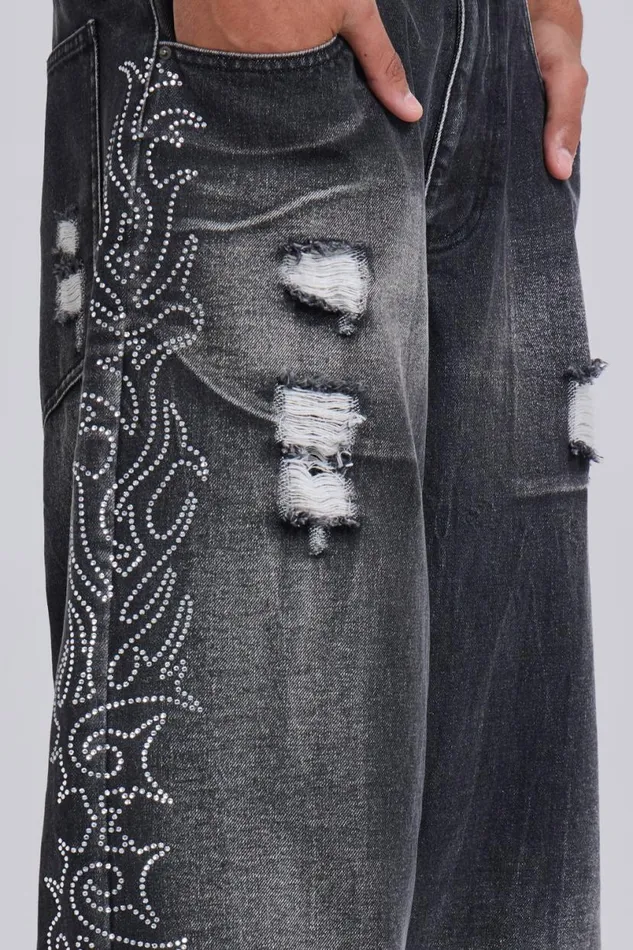 Jaded London Colossus Jeans MenUnisex Crystalline Colossus Jeans Grey