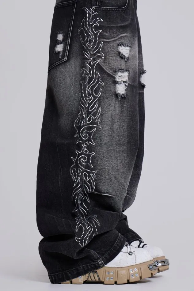 Jaded London Colossus Jeans MenUnisex Crystalline Colossus Jeans Grey
