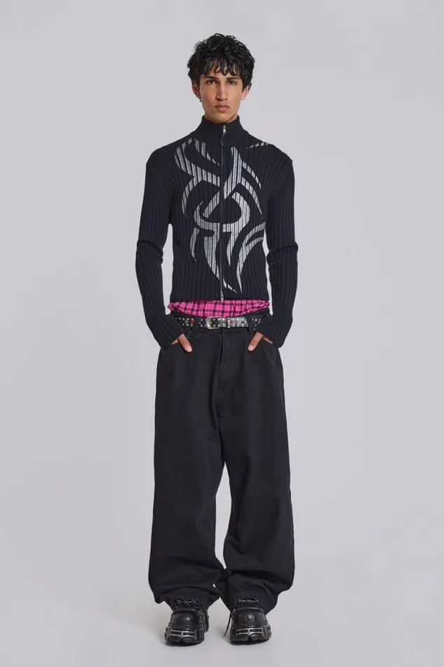 Jaded London Colossus Jeans MenUnisex Solid Black XL Colossus Jeans Black