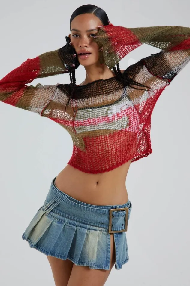 Jaded London Denim Skirts Women Ludlow Denim Mini Skirt Multi