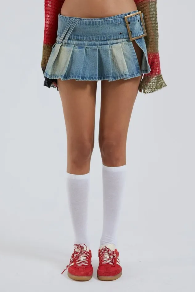 Jaded London Denim Skirts Women Ludlow Denim Mini Skirt Multi