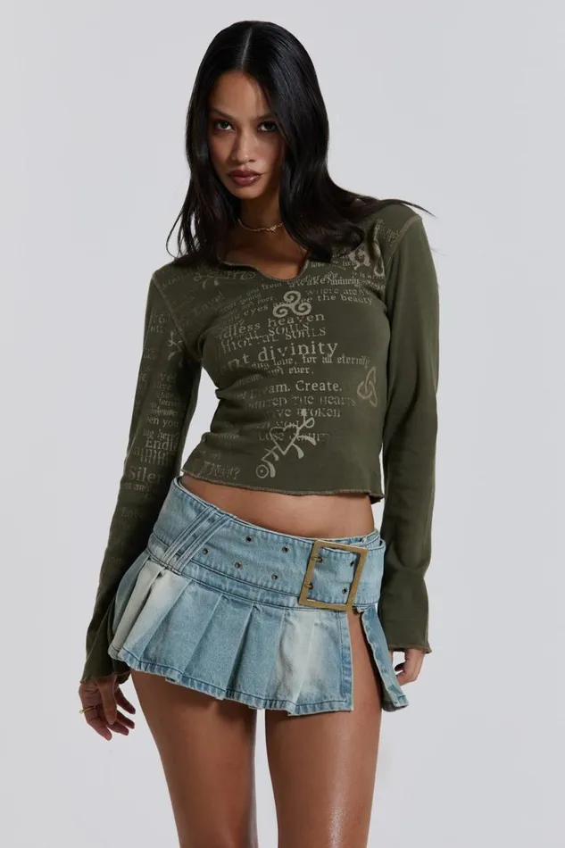 Jaded London Denim Skirts Women Ludlow Denim Mini Skirt Multi