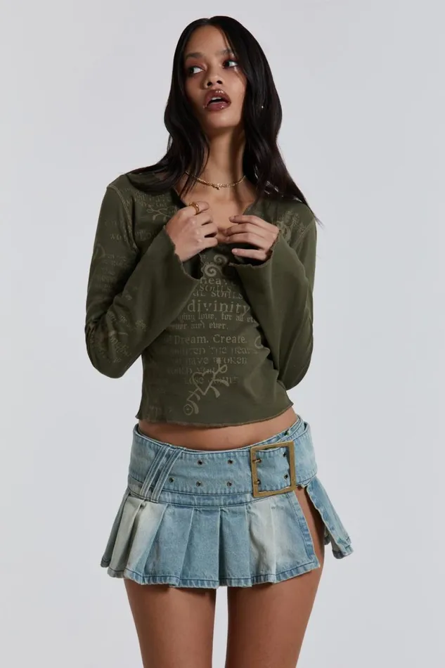 Jaded London Denim Skirts Women Ludlow Denim Mini Skirt Multi