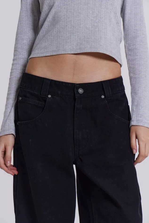 Jaded London Jeans Women Solid Black Colossus Jeans Black