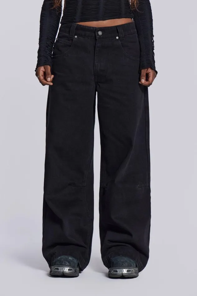 Jaded London Jeans Women Solid Black Colossus Jeans Black