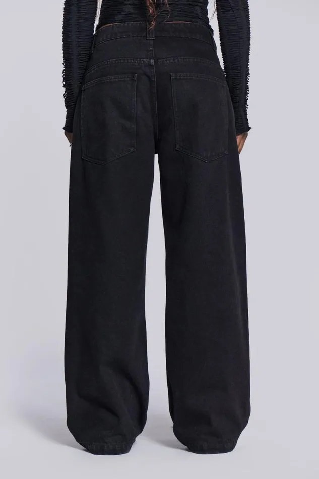Jaded London Jeans Women Solid Black Colossus Jeans Black