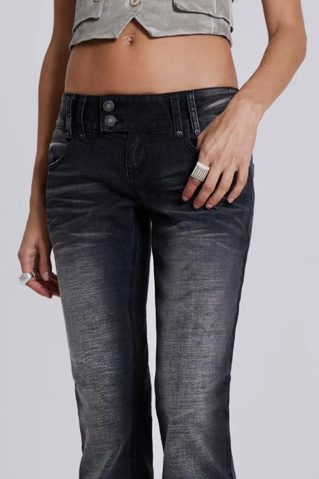 Jaded London Jeans Women Washed Black Thirteen Jeans Black