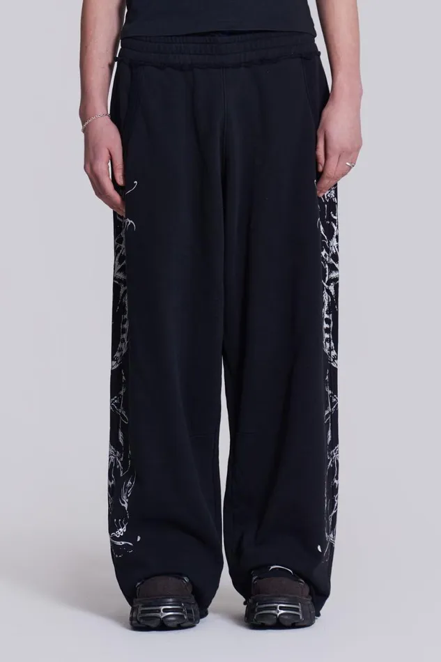 Jaded London Joggers and Sweatpants Men Flash Baggy Monster Joggers Black