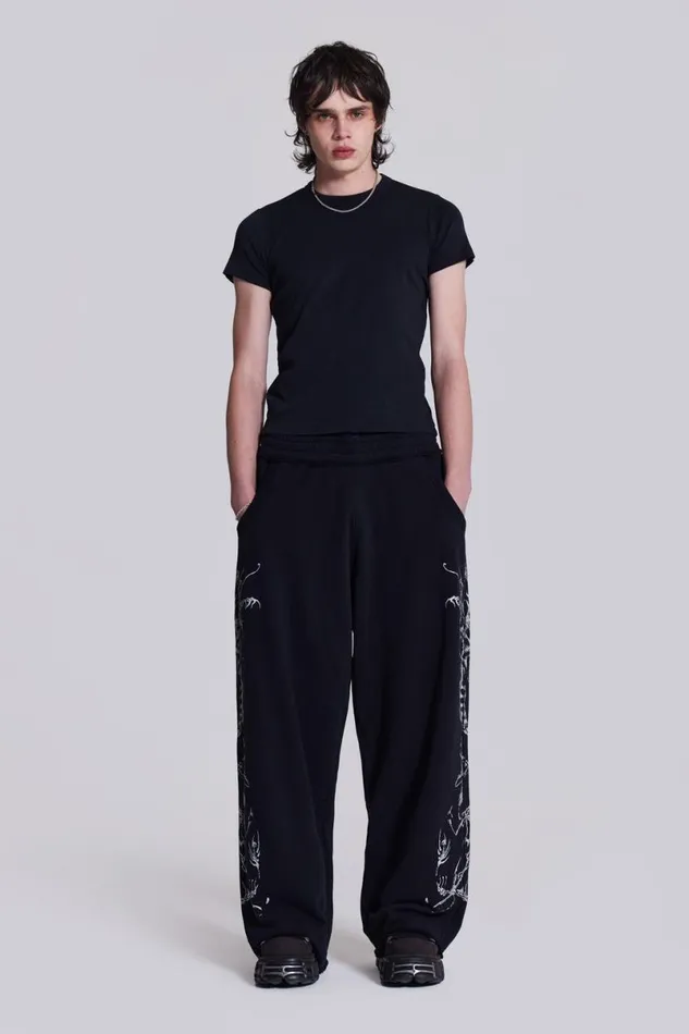 Jaded London Joggers and Sweatpants Men Flash Baggy Monster Joggers Black
