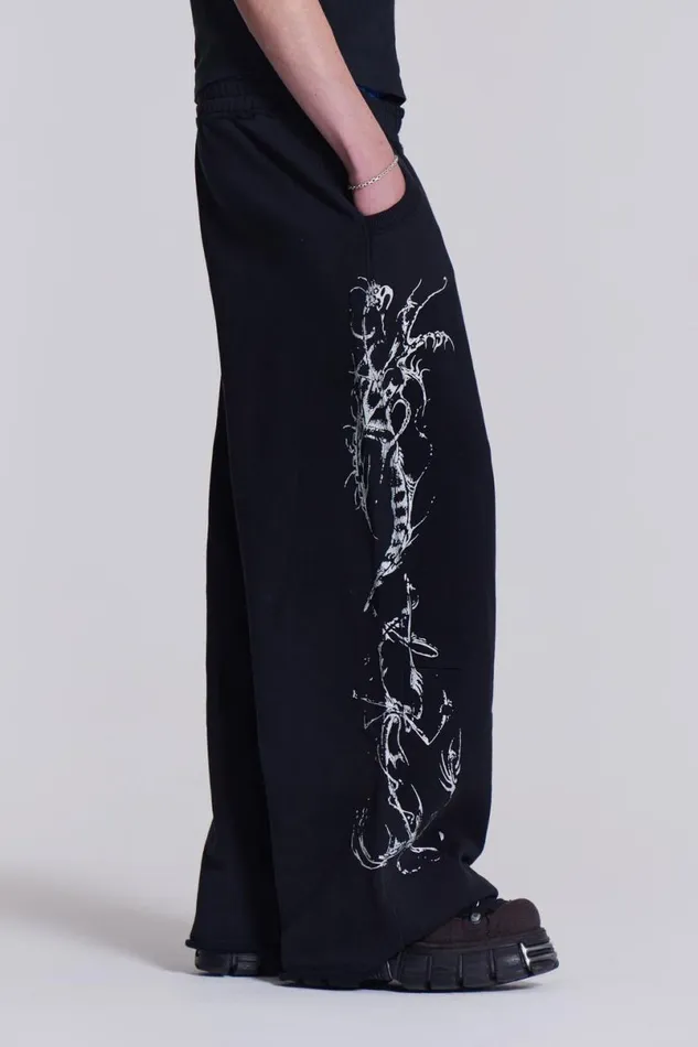 Jaded London Joggers and Sweatpants Men Flash Baggy Monster Joggers Black