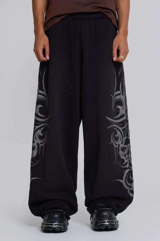 Jaded London Joggers and Sweatpants MenUnisex Black Baggy Blade Joggers Black
