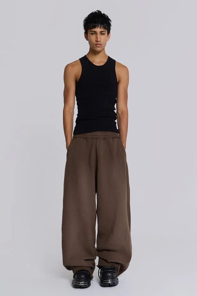 Jaded London Joggers and Sweatpants MenUnisex Brown Baggy Monster Joggers Brown