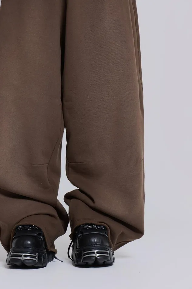 Jaded London Joggers and Sweatpants MenUnisex Brown Baggy Monster Joggers Brown