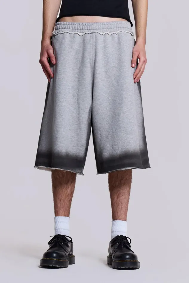 Jaded London Jorts and Shorts Men Grey Spray Monster Shorts Grey