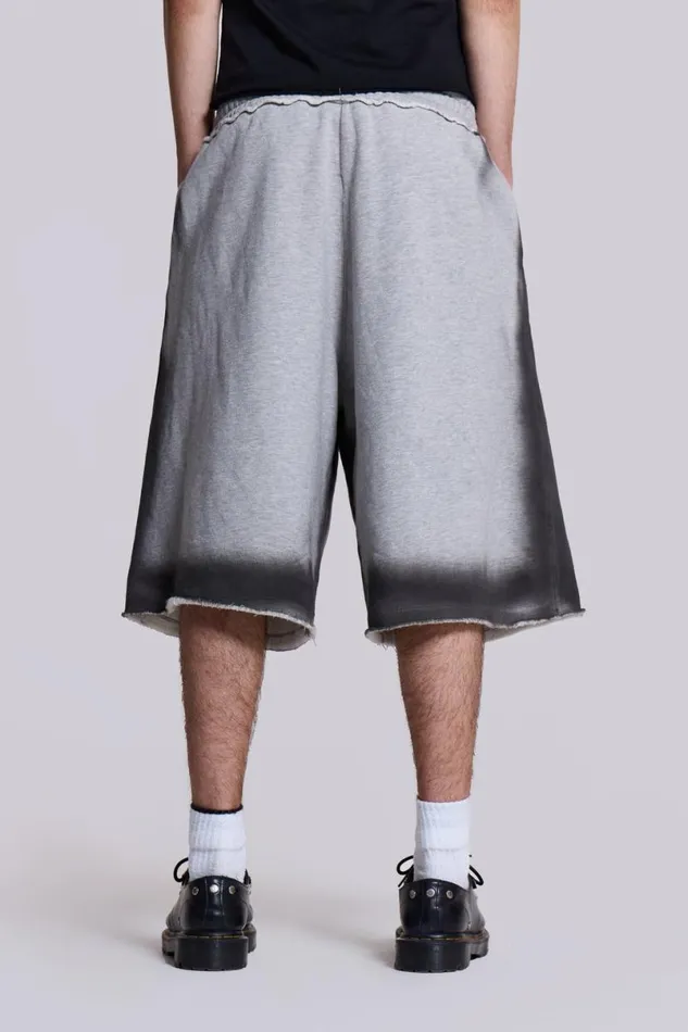 Jaded London Jorts and Shorts Men Grey Spray Monster Shorts Grey