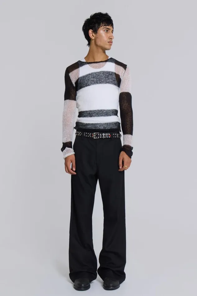 Jaded London Knitwear Men Band Knitted Jumper Black