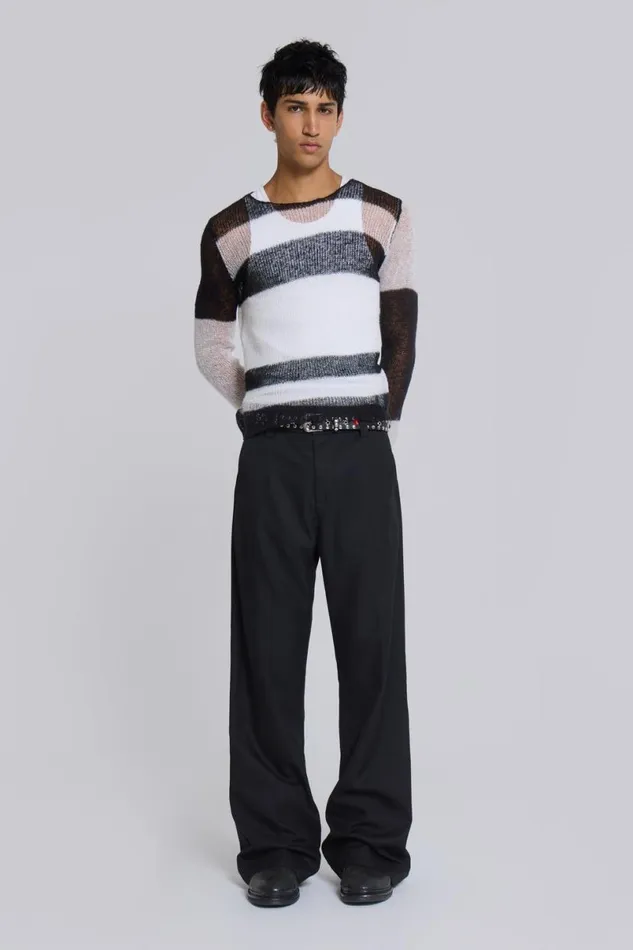 Jaded London Knitwear Men Band Knitted Jumper Black