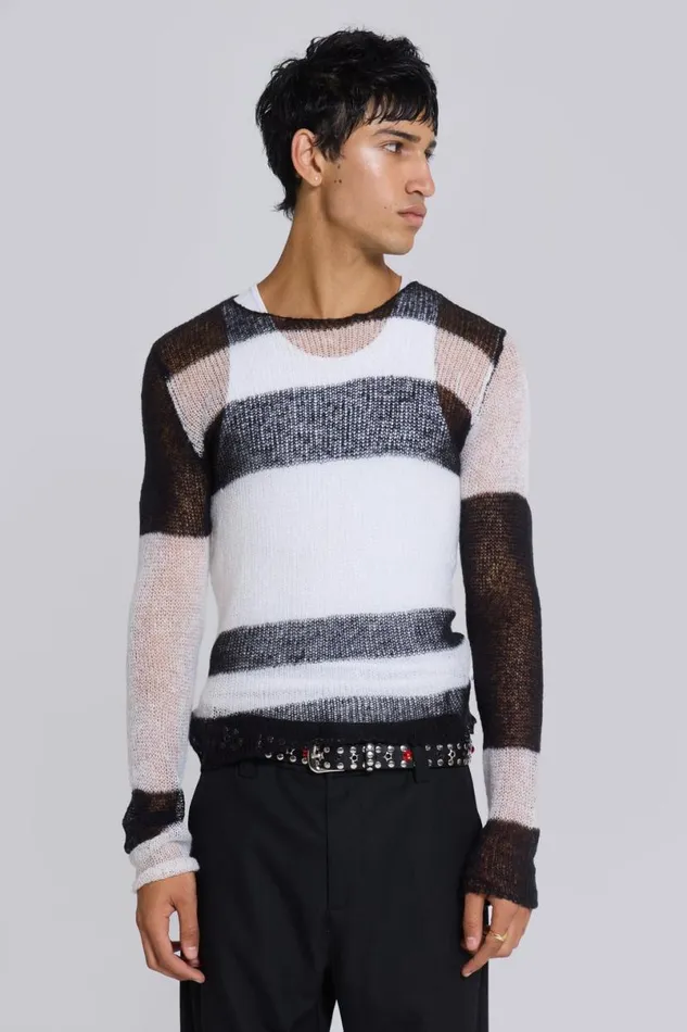 Jaded London Knitwear Men Band Knitted Jumper Black